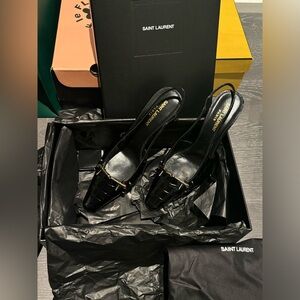 Saint Laurent Crocs Gold hardware Heels